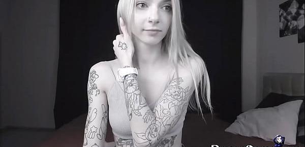 Pale Slim Tattoo Camgirl Flashes Her Tits on Cam